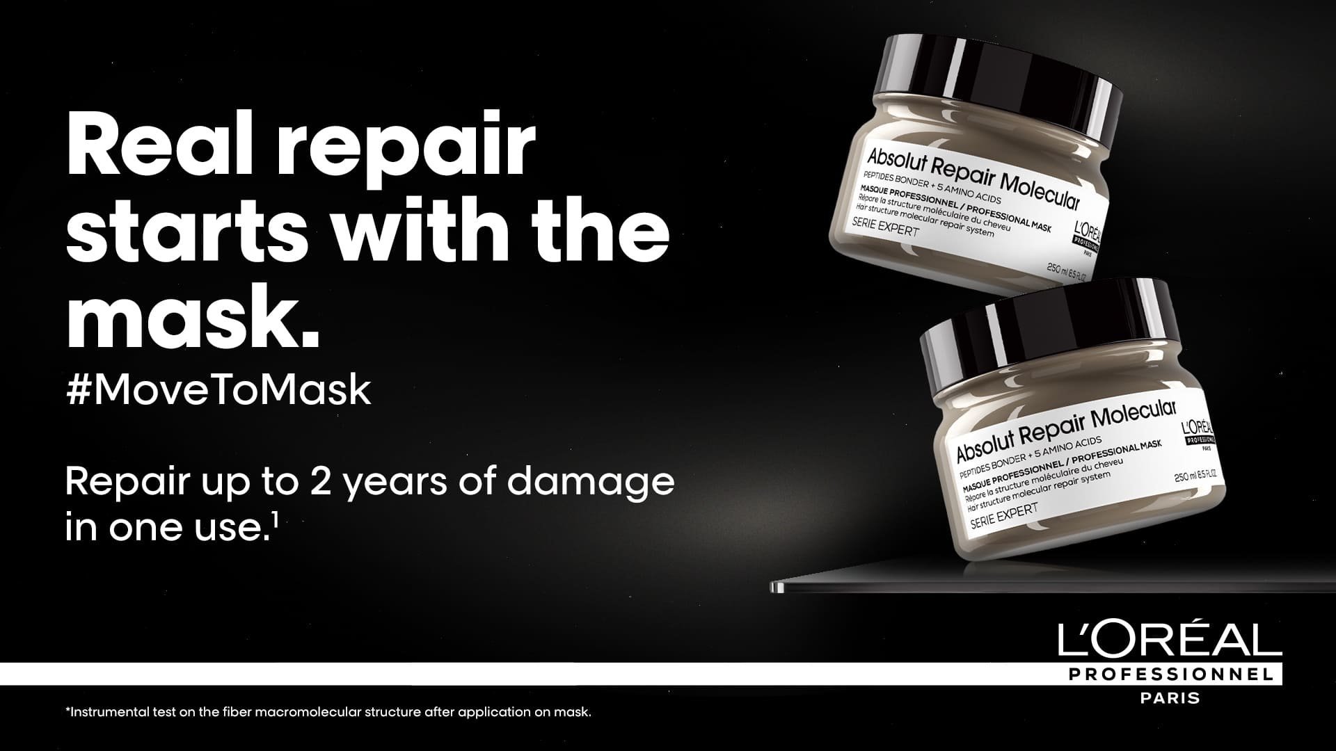 repair damaged hair with absolut repair molecular mask