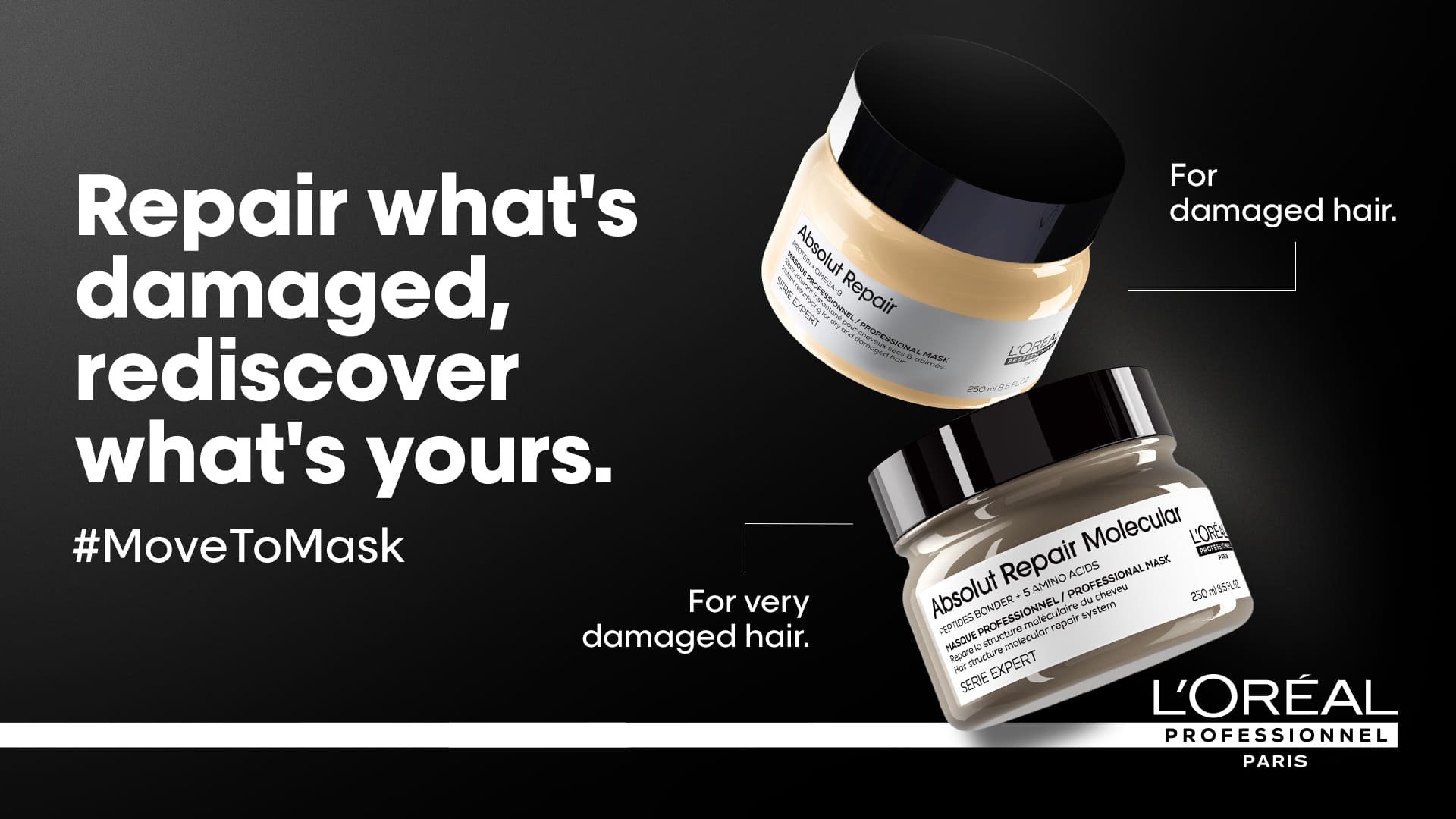 #movetomask and repair damaged hair with absolut repair and absolut repair molecular mask