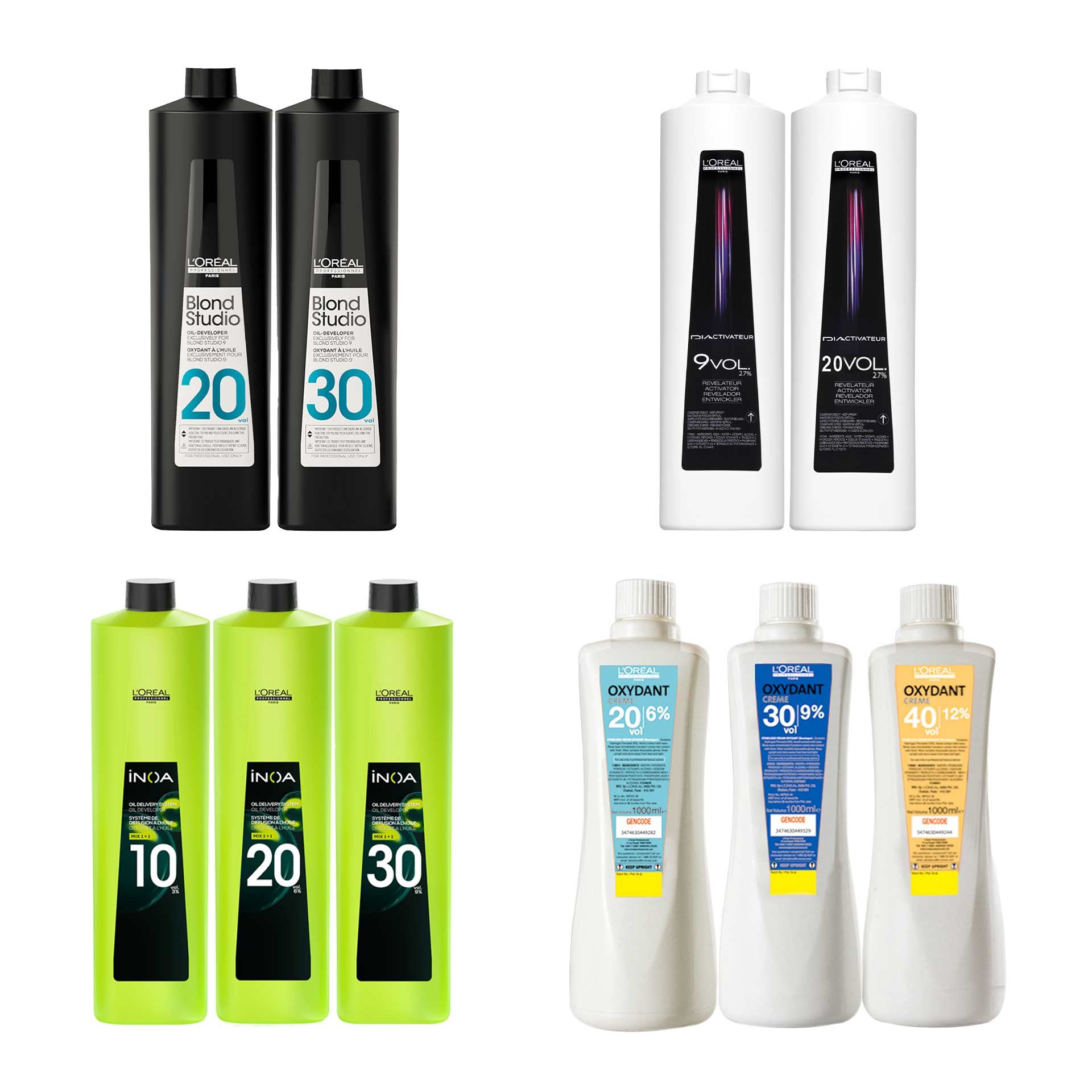 Hair color developers by L'Oréal Professionnel made for use in salons