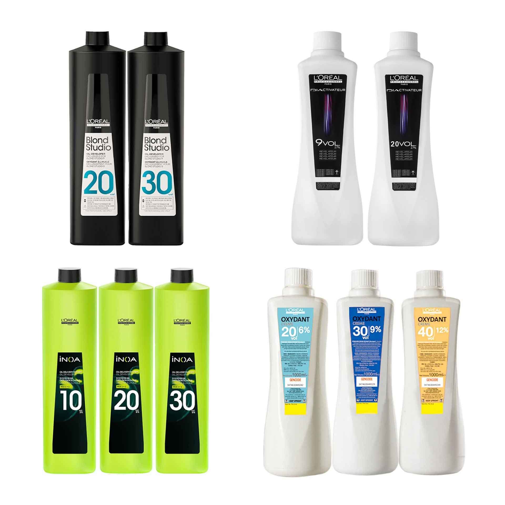 Hair color developers by L'Oréal Professionnel made for use in salons