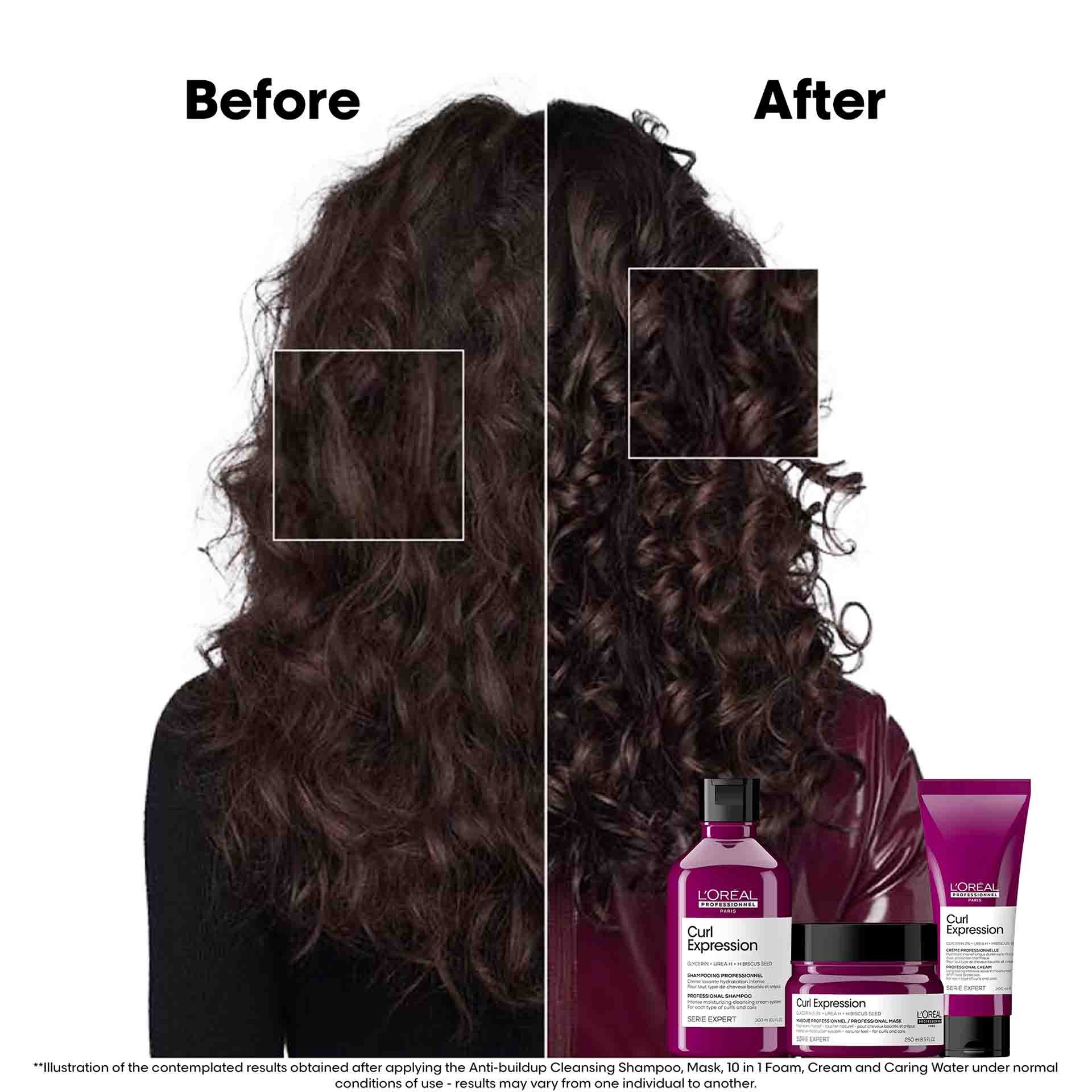Before vs After Using Curl Expression Shampoo on Curly Hair
