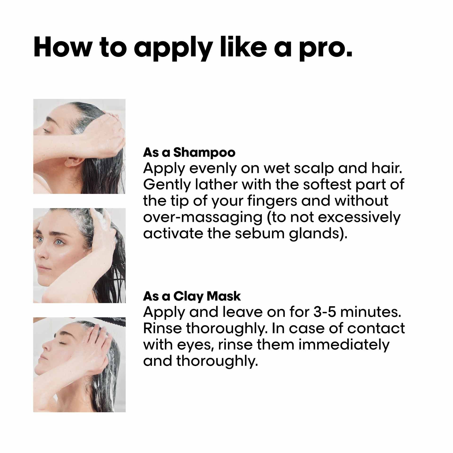 How to use clay shampoo and mask