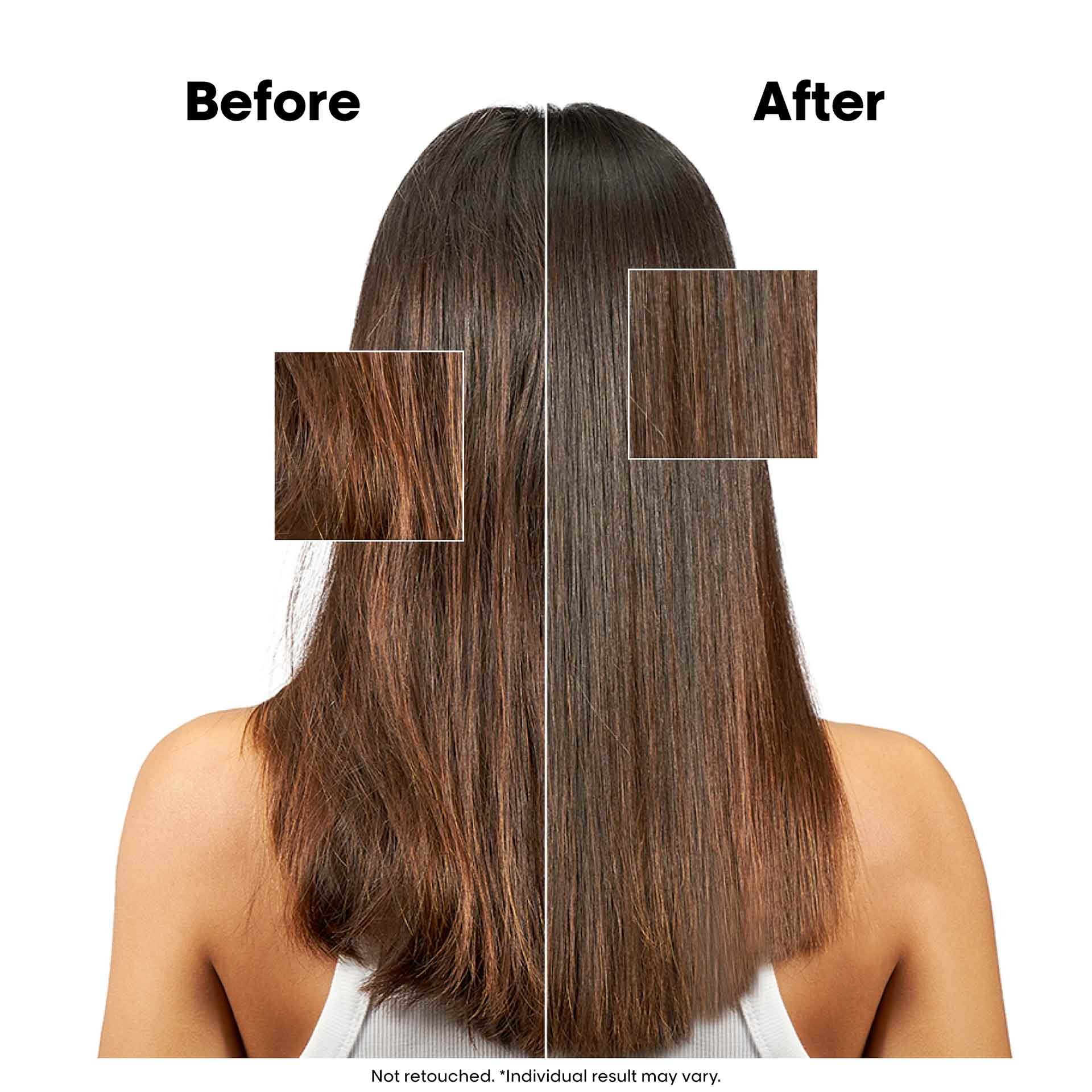 Before after using sulfate-free shampoo