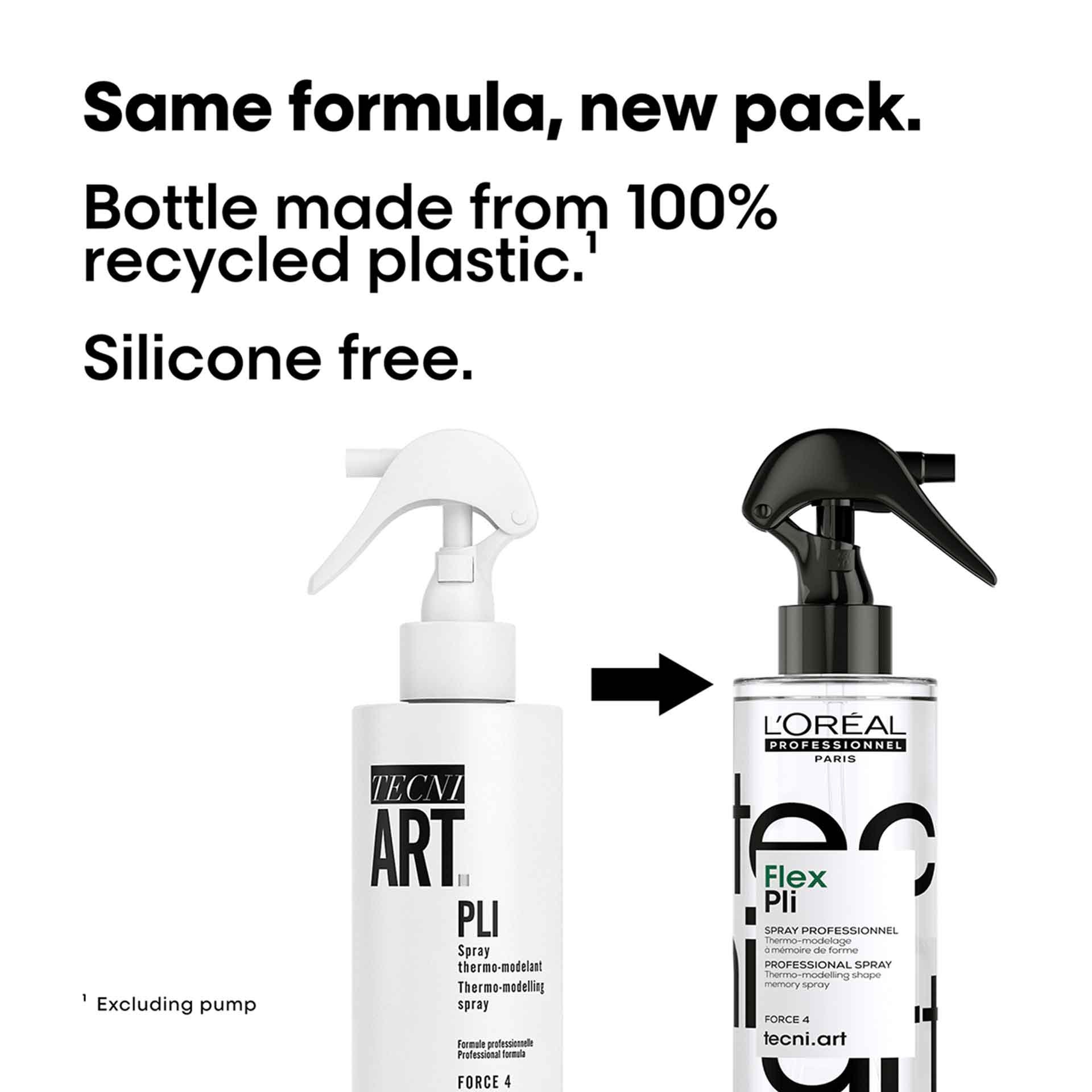 L’Oréal Professionnel Flex Pli in new recycled-plastic packaging with same formula